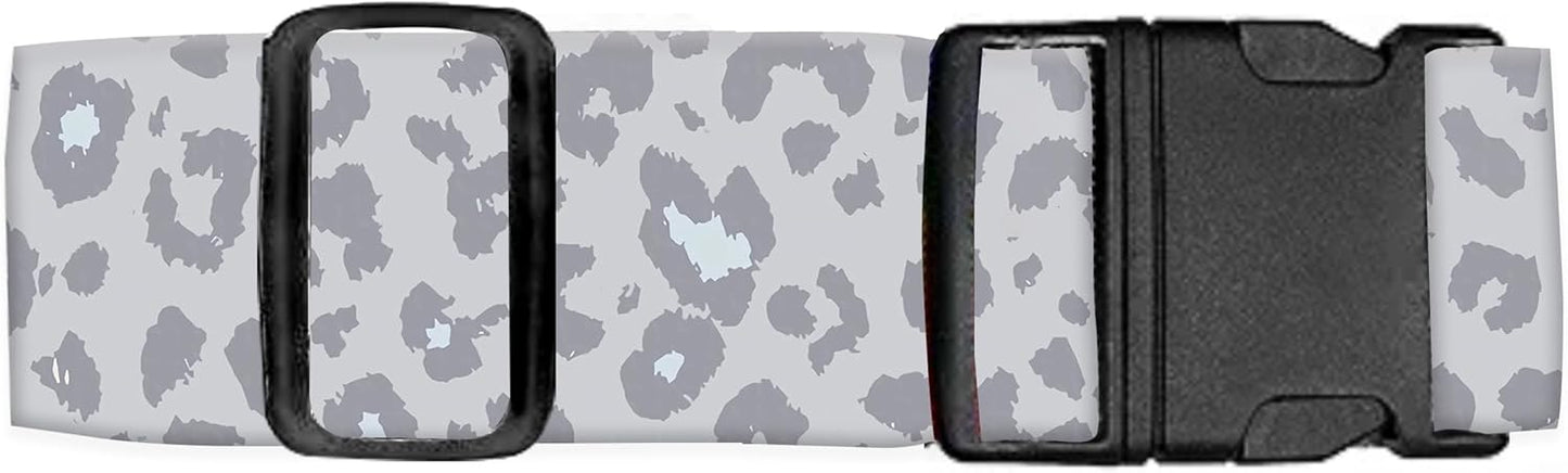 Luggage Straps for Suitcases Travel Belt Accessories, Cute Suitcase Strap, Adjustable Luggage Belt Strap, Heavy Duty with Quick-Release Buckle Luggage Strap Grey Leopard