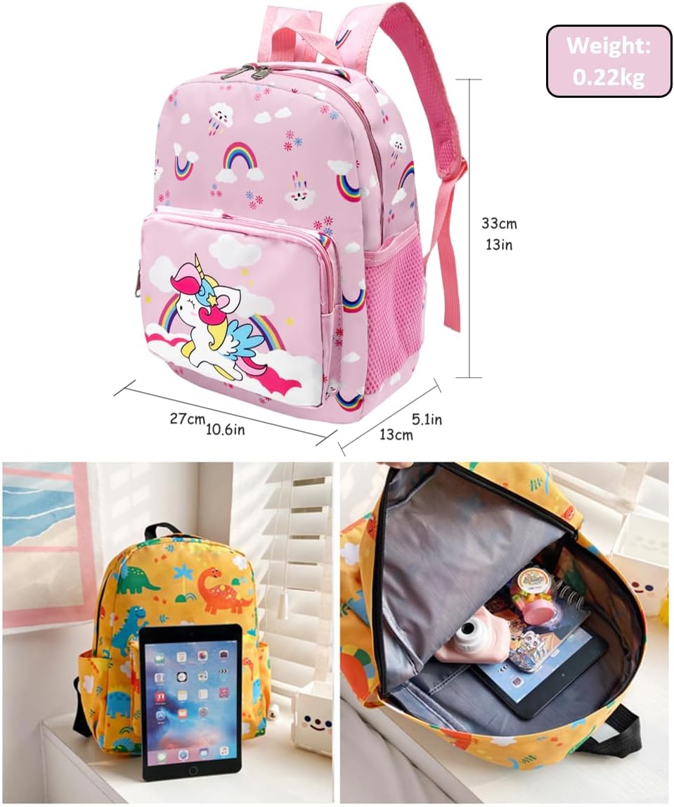 POWOFUN13 inch Kids Toddler Preschool Travel Backpack Cute Cartoon Backpack For Girls Boys Baby