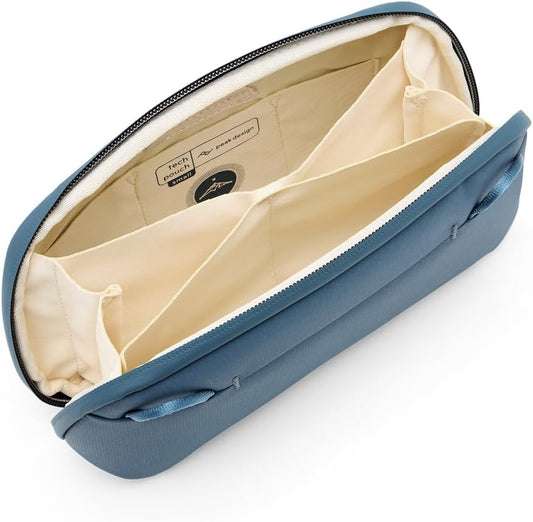 Peak Design Small Tech Pouch, Ocean, Electronics Organizer for Travel or Everyday Carry, Origami-Style Storage, Cable Pass-Through, Weatherproof Recycled Nylon, Gear Carry Bag for Men and Women