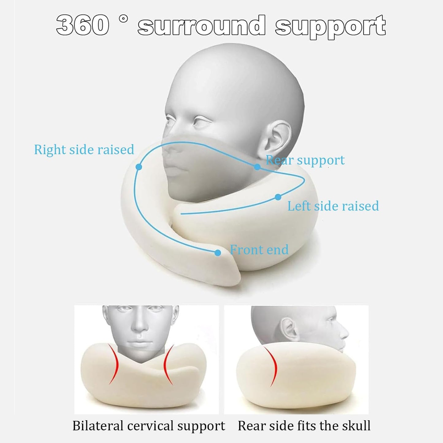 Travel Pillow, Travel Neck Pillow, 360 Degree Comfort and Breathability, Airplane Travel Neck Pillow, Stowable U-Shaped Pillow (Peach)