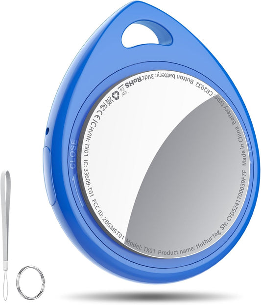 Air Tracker Tag Blue 1 Pcs, Bluetooth Item Finder Work with Apple Find My (iOS Only), Smart Tag for Luggage/Key/Suitcases/Backpack, Replaceable Battery.