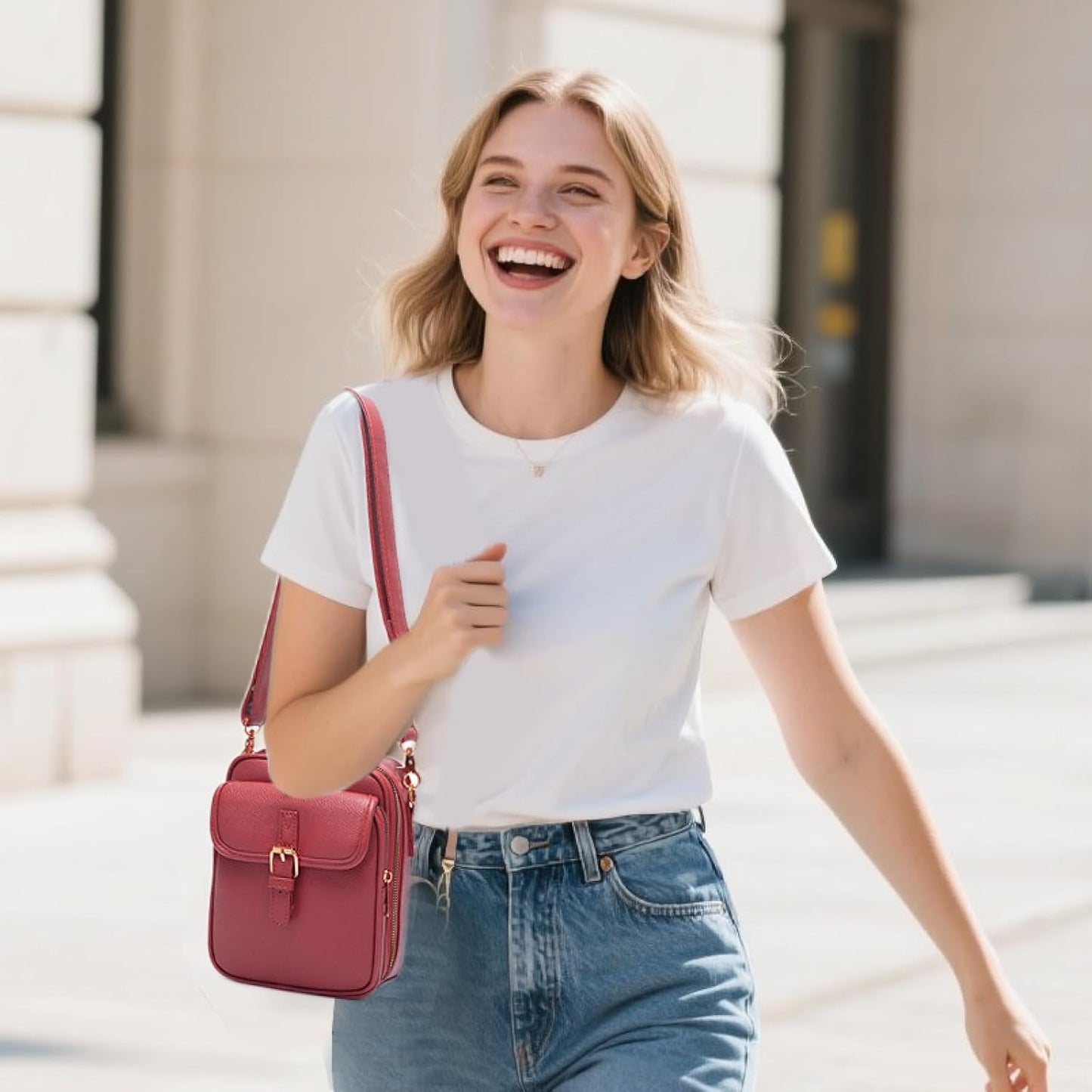 1060 Leather Crossbody Bags for Women Anti-Theft Vegan Purse with Card Slots, Travel Shoulder Bag, Waterproof Crossbody Purse