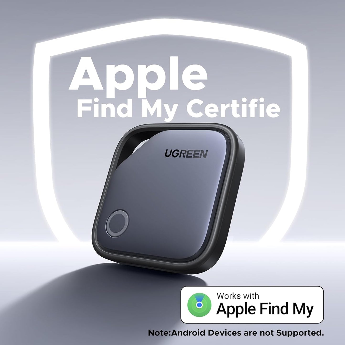UGREEN FineTrack Smart Finder Compatible with Apple Find My (iOS Only) 2-Year Replaceable Battery Bluetooth Tracker Tags, Item Finder Smart Tag for Key Luggage Passport with Alarm& Left-Behind Remind