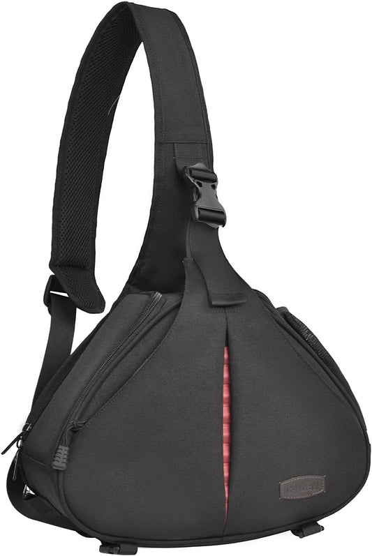 CADeN Camera Bag Sling Shoulder Bag Camera Case Waterproof with Rain Cover Tripod Holder, Compatible for DSLR/SLR Cameras (Canon Nikon Sony Pentax) and Accessories Shoulder Camera Bag