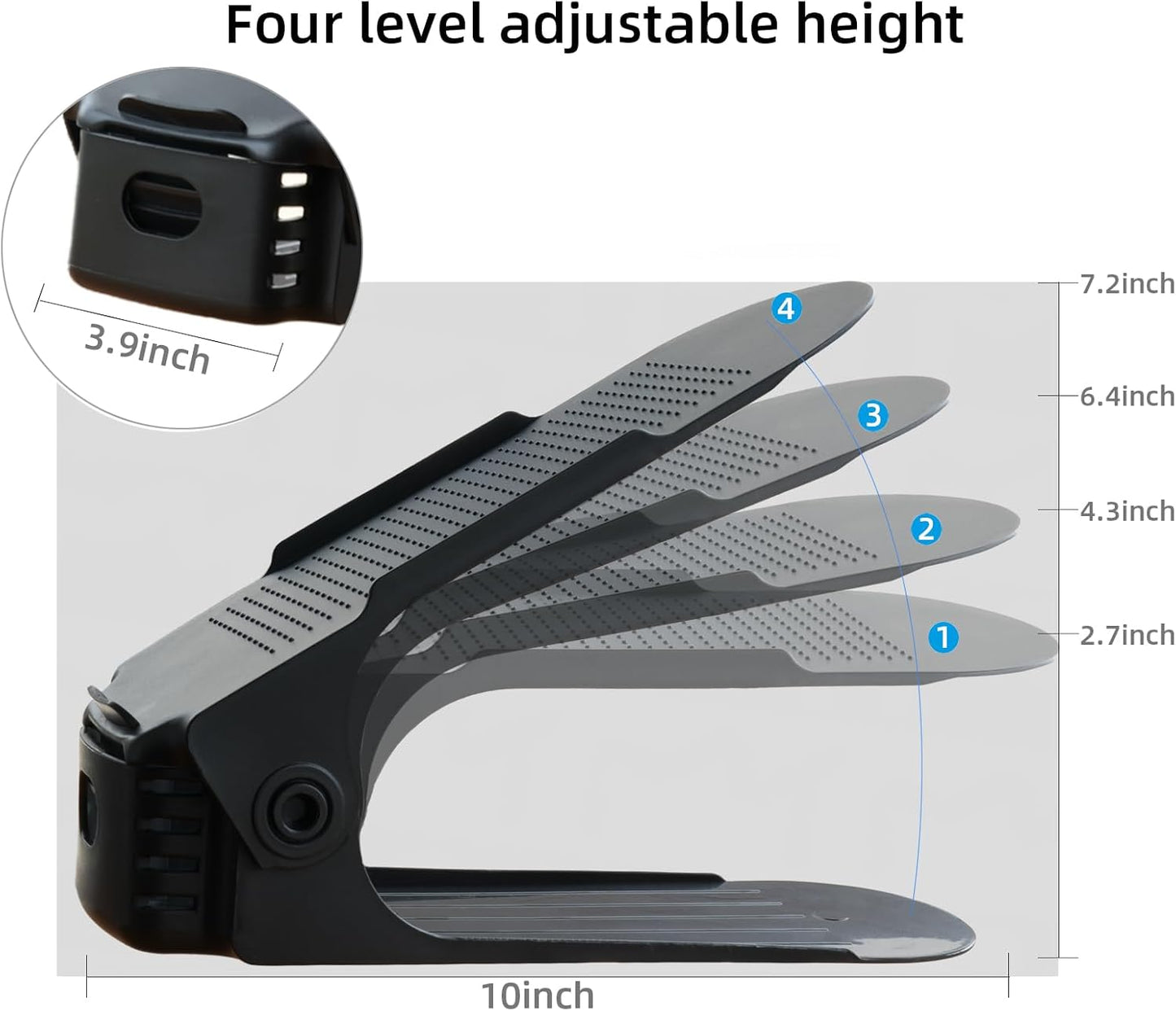 Shoe Slots Organizer, 36PCS Adjustable Double Layer Stack Shoe Rack, 50% Space-Saving Storage Rack Holder, Black