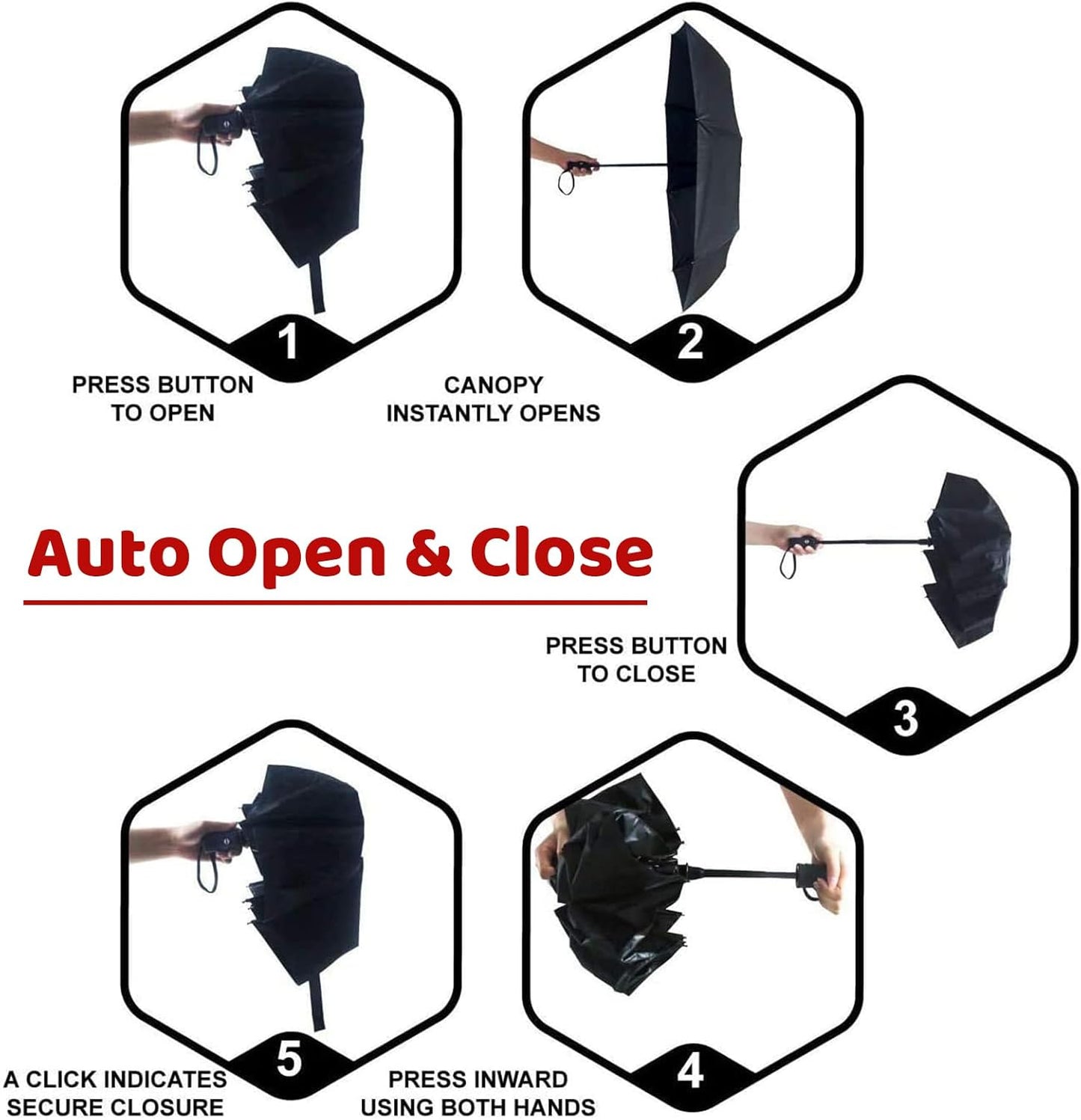 SY COMPACT Umbrella Automatic Travel Waterproof Light Folding Umbrellas Easy Carry for Women and Men