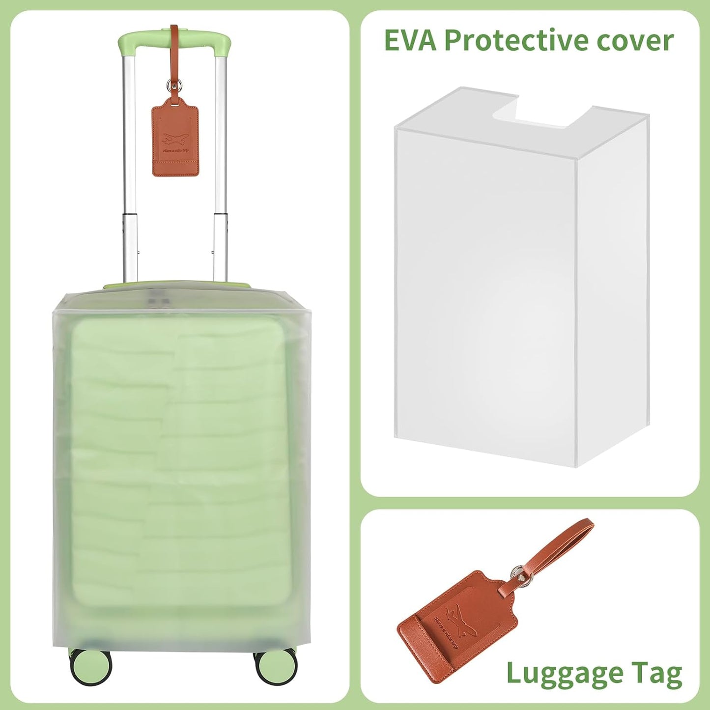 22×14×9 Airline Approved Carry On Luggage with Front Open Pocket, Spinner Wheels, ABS+PC Hardshell Small 20inch Suitcase with Protective Cover and Luggage Tag, Avocado Green