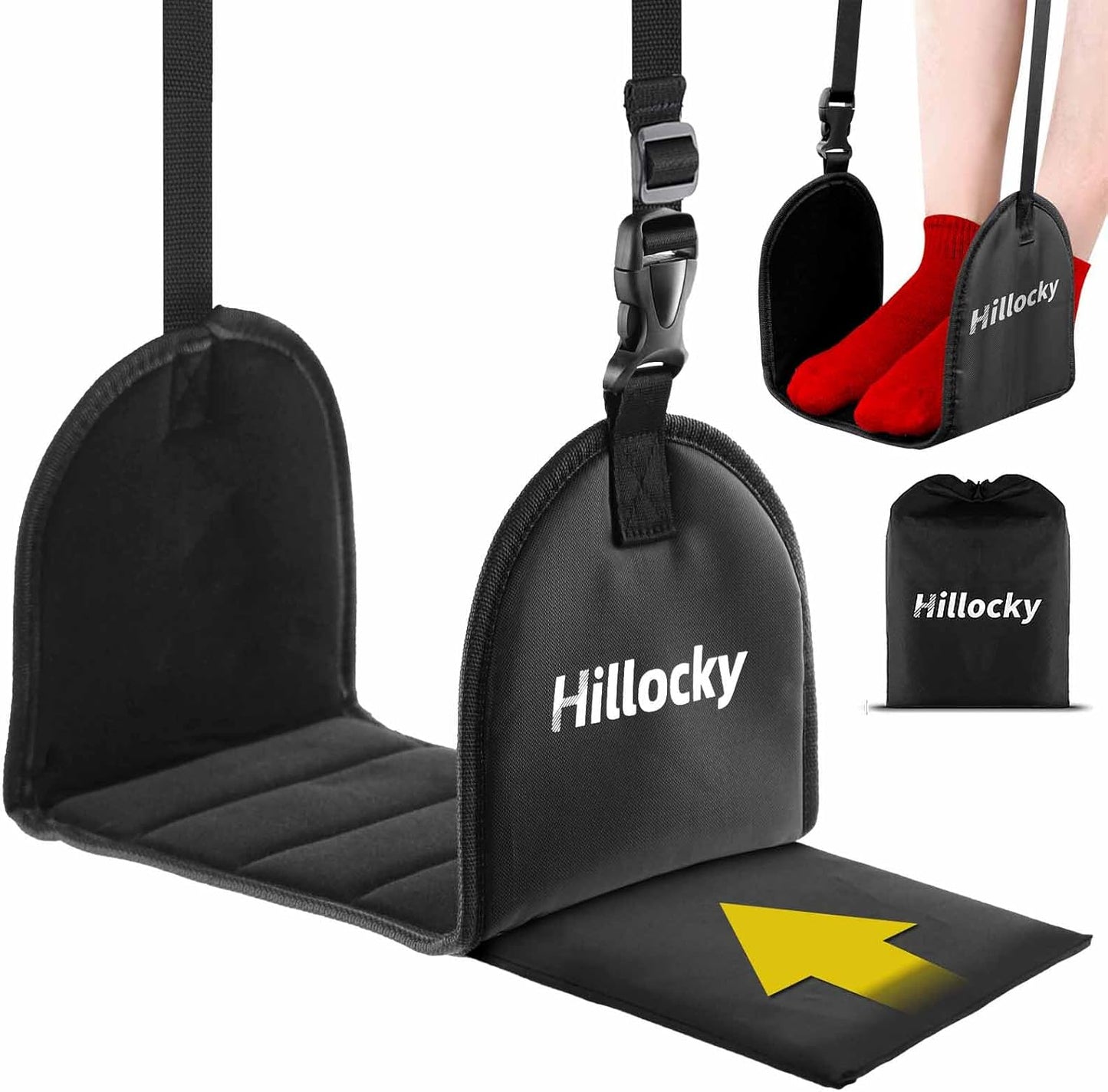 2 Pack - Foot Hammock for Plane Travel, Portable Airplane Foot Hammock with Memory Foam and Hardboard, Airplane Travel Essentials