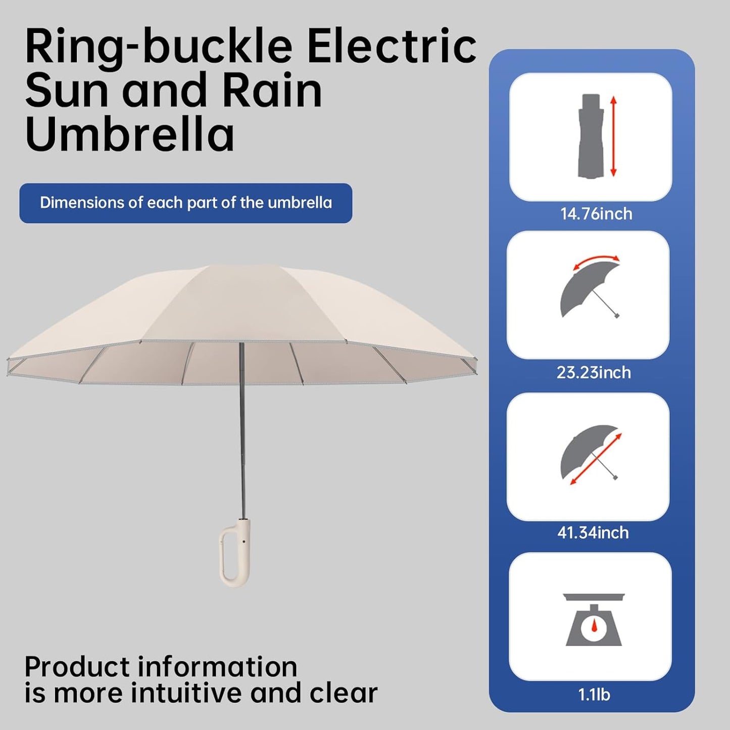 Portable Travel Umbrella, compact, durable, and windproof, reverse folding umbrella with safety reflective ring design, suitable for car and outdoor travel
