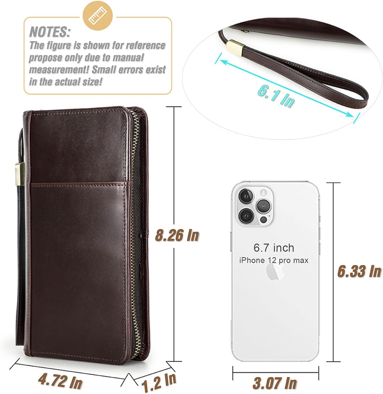 Top Grain Leather Travel Passport Wallet Holder for Man & Woman, Handmade with Three-Layer for 4 Passports & Multi Cards, RFID Blocking Large Capacity for Cards/Passports/Tickets, Blue