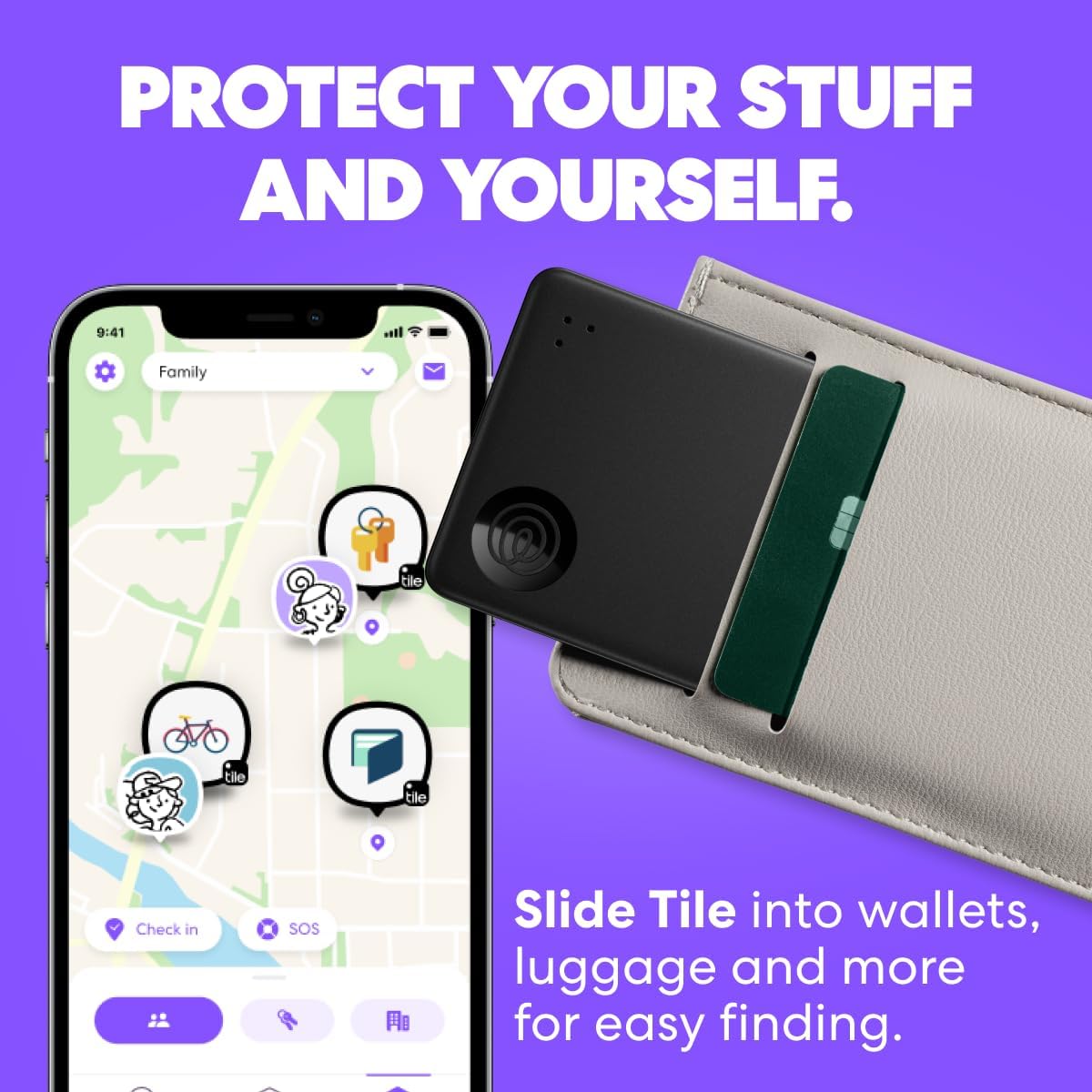 Tile by Life360 Slim - Wallet Finder, Bluetooth Tracker and Item Locator for Luggage Tags, Passports and More. Both iOS and Android Compatible. Phone Finder. 1-Pack (Aqua Lemon)