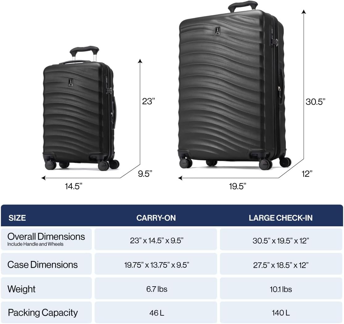 Travelpro Maxlite Air V2 Hardside Expandable Luggage, 8 Spinner Wheels, Lightweight Hard Shell, TSA lock, Shadow Grey, 2-Piece Set (21/28)