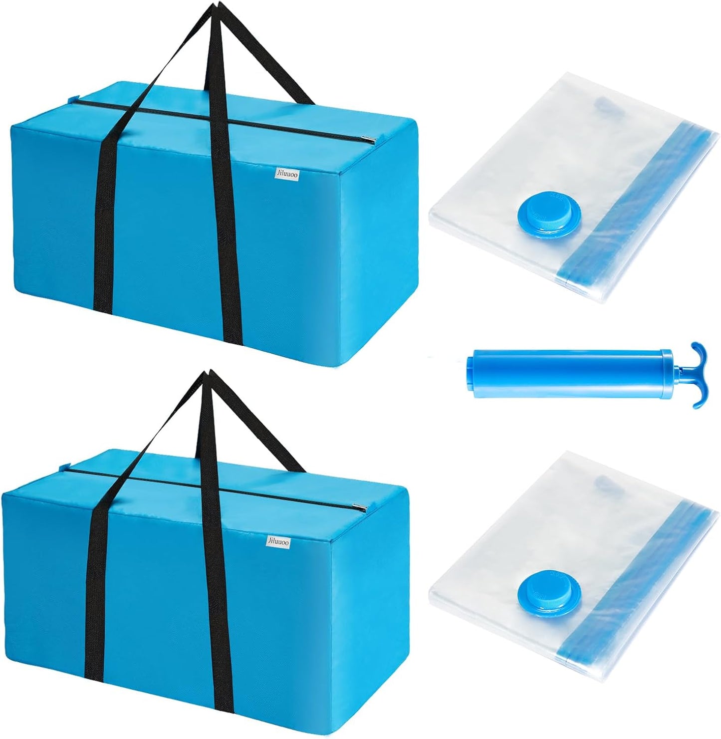 Extra Large Moving Bags Heavy Duty Space Saver Vacuum Storage Bag Vacuum Seal bags for Clothing Travel Packing bag Blue bags for Moving Vaccine Sealed Blue Storage Bag (4 Pack)