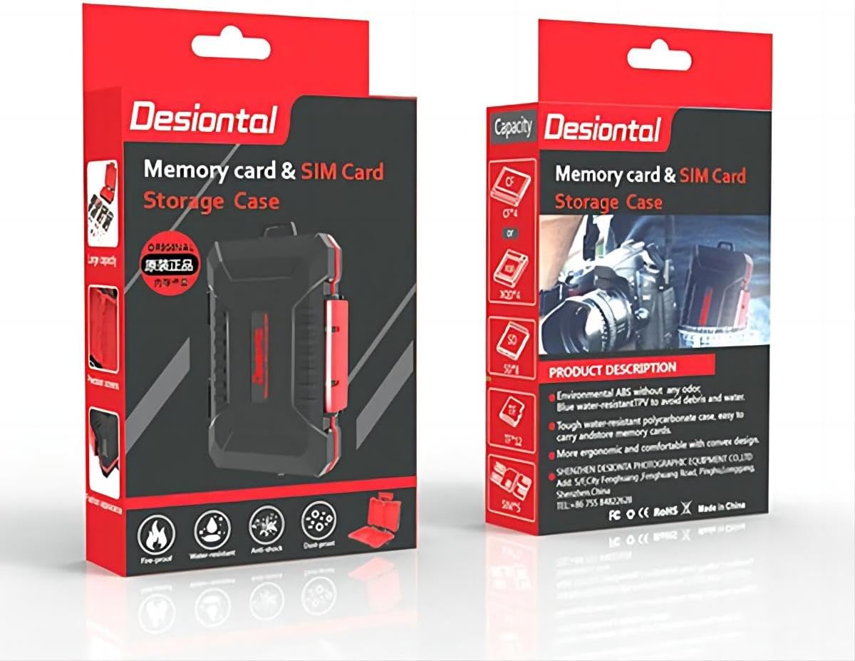 28 Slots Memory Card Case,for 4 SD and 12 TF Cards,Photography Accessories Water-Resistant Anti-Shock,CF or XQD/SD/TF/CFexpress/Nano SIM/Micro SIM Holder Organizer Storage, Black