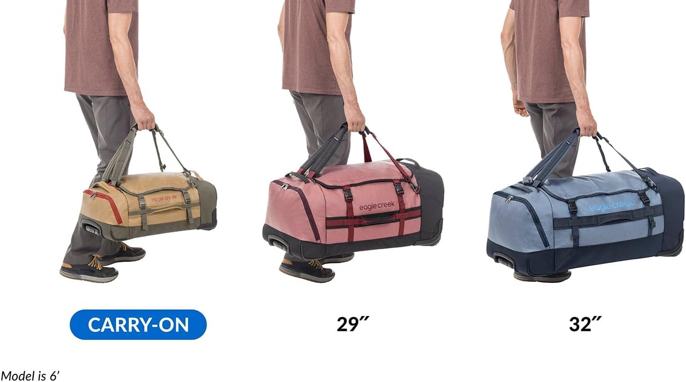 Eagle Creek Cargo Hauler XT Wheeled Duffel - Wheeled Backpack Duffel - Deployable Backpack Straps - Lockable U-Lid & Easy Access Compartment - Charcoal