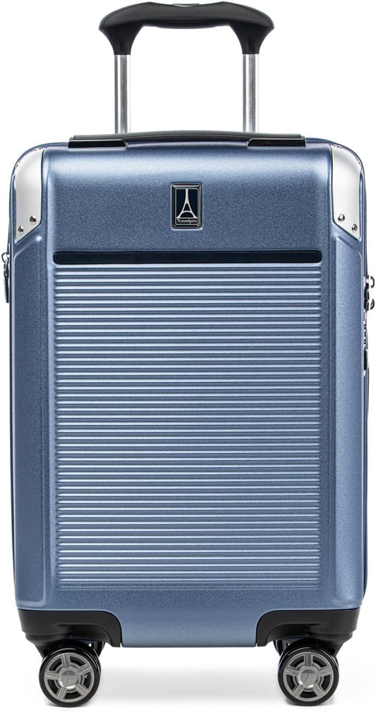 Travelpro Platinum Elite Hardside Expandable Carry on Luggage, 8 Wheel Spinner, TSA Lock, Hard Shell Polycarbonate Suitcase, Dark Sky Blue, Compact Carry On 20-Inch