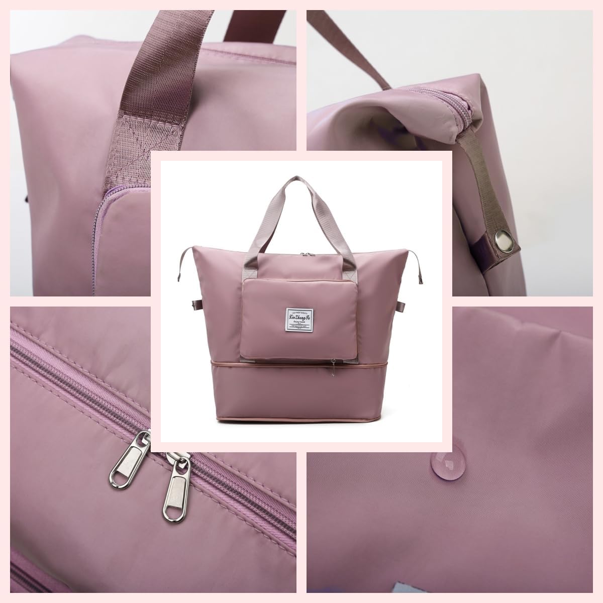 Large Capacity Foldable Travel Bag, Expandable lightweight Carry on Bag, Dry with Wet Separation Spor Duffel Bags