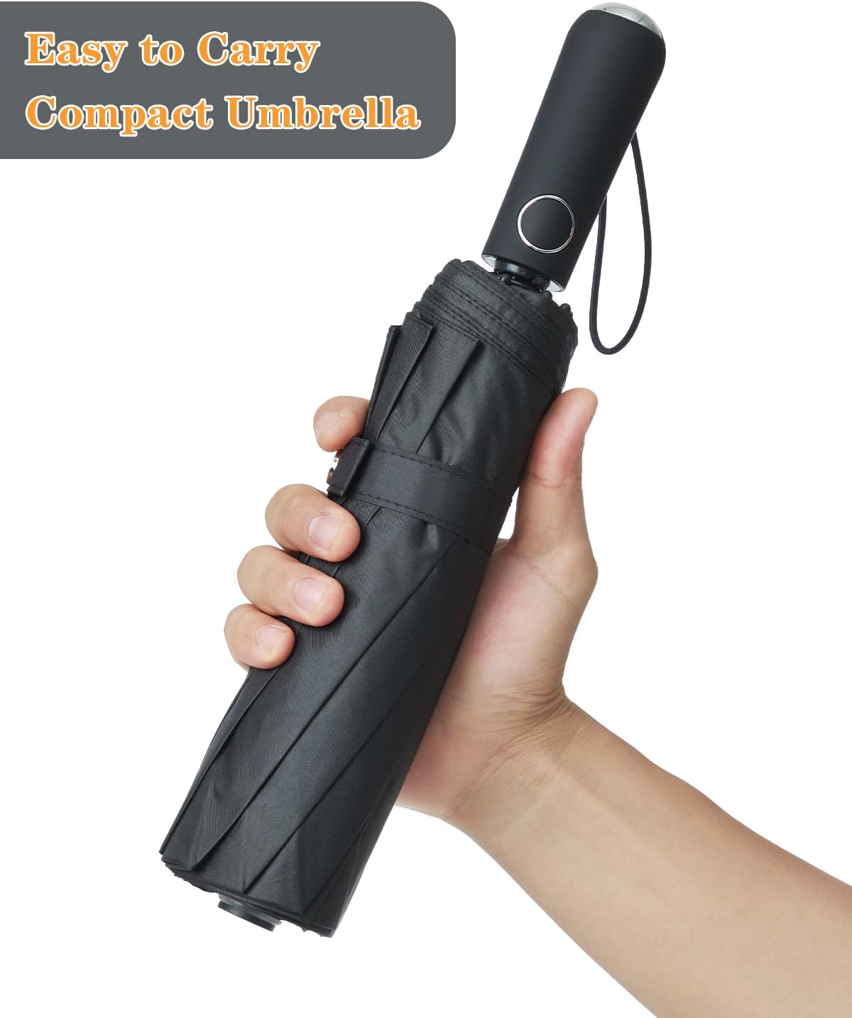 Large Double-Ribs Umbrella Automatic Folding Umbrella for Women Men, Travel, UPF 50+ UV Protection