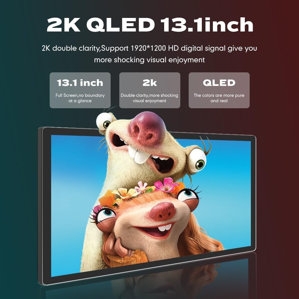 Kunfine CarPlay Android Auto Navigation Stereo GPS Radio Reverse Camera Display 13.1" QLED Touchscreen Headunit Tablet Pad Media Player for Subaru Forester 2007-2013, if Applicable Octa Core 6G+128G