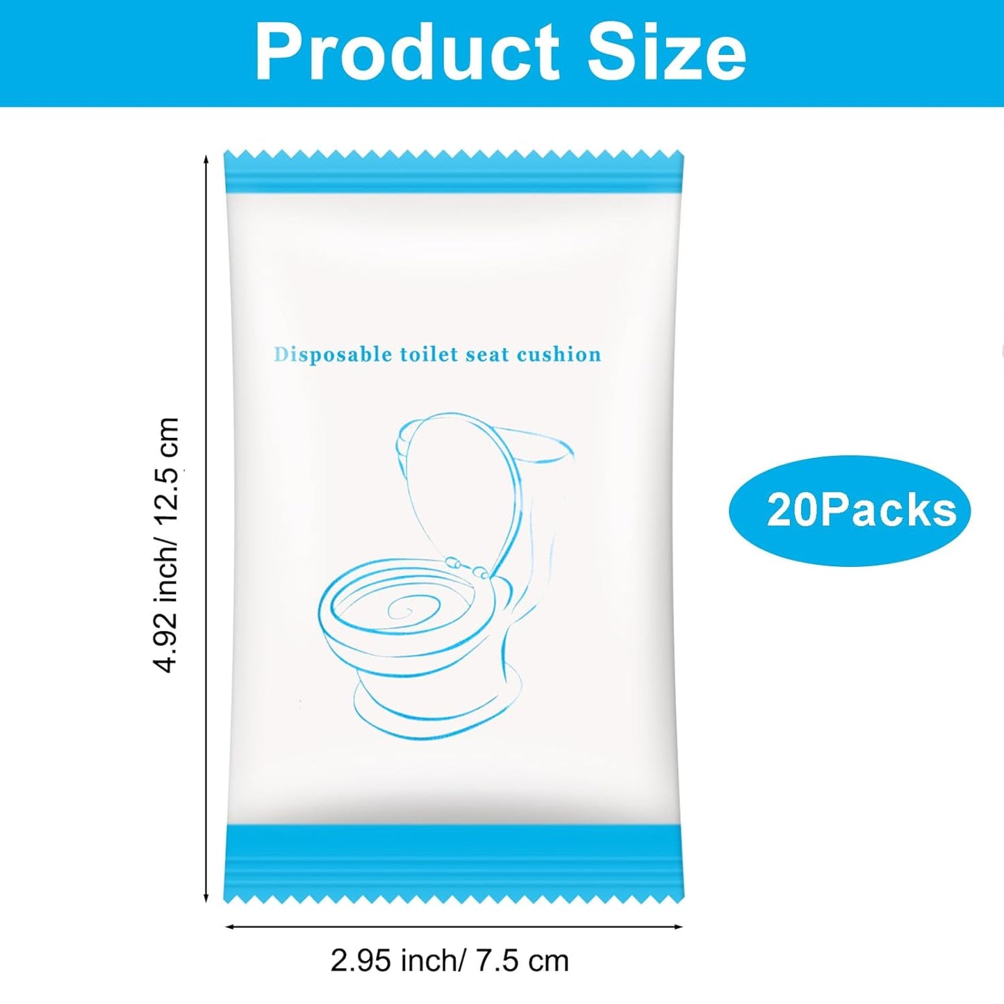 20 Pack Disposable Toilet Seat Cover Waterproof Non-Woven Fabric, Disposable Toilet Seat Covers for Travel, Disposable Seat Covers for Outing Hotel Hospital Public Toilet (Individual Package)