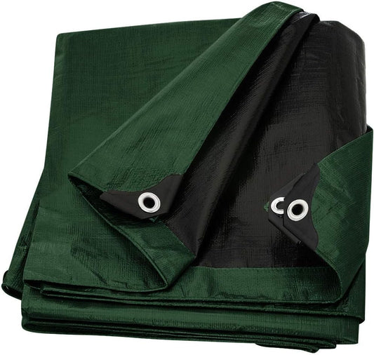 Large Waterproof Tarp - Heavy Duty 10 Mil Thick Poly Tarpaulin Ideal for Canopy Tents, Boats, RV or Pool Covers - Multipurpose Protective Tarps with Grommets for Indoor and Outdoor Use | 10' x 12'