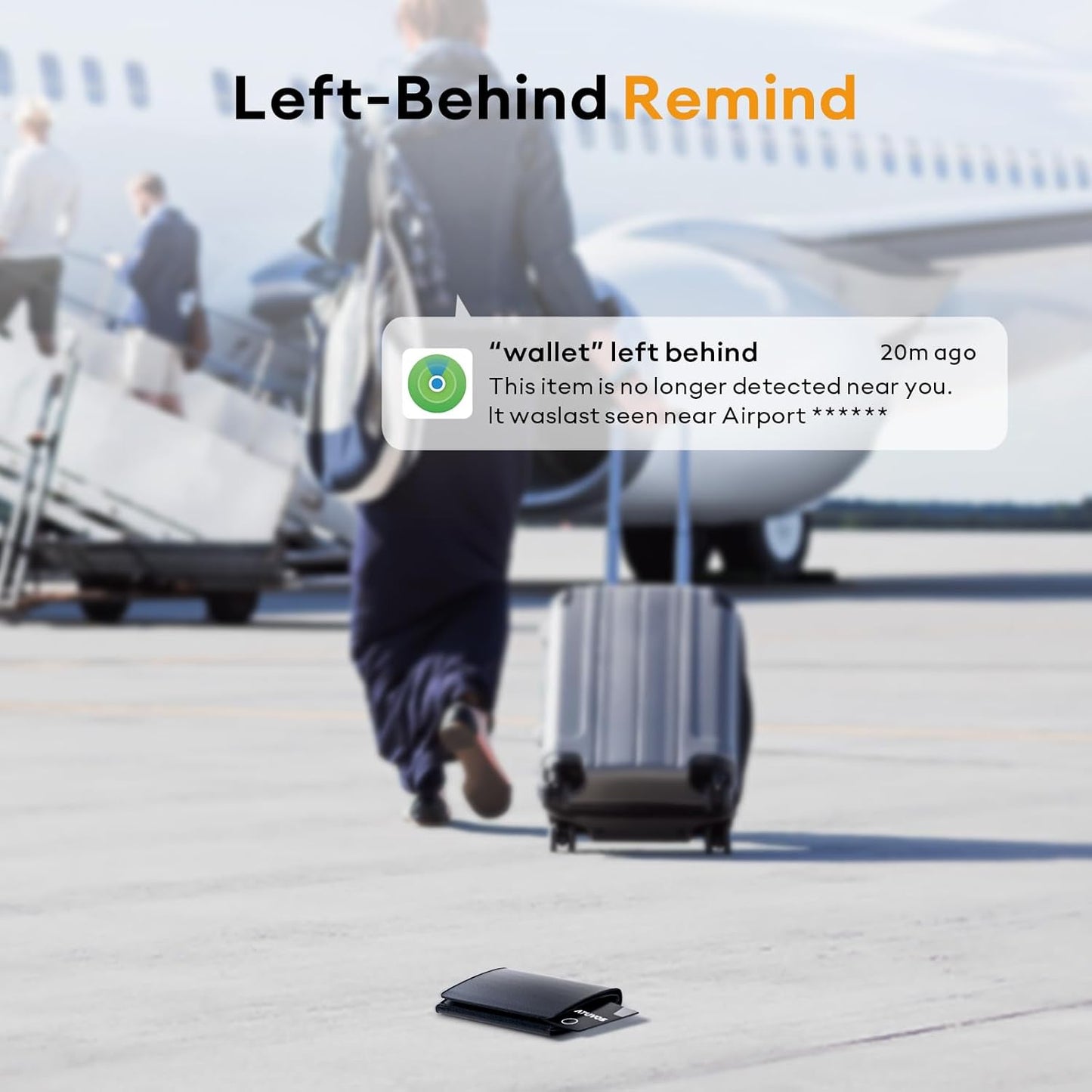 [2025 Apple MFi Certified] ATUVOS Rechargeable Wallet Tracker Card, Ultra Slim 1.6mm Wallet Card Tracker Tag Works with Apple Find My (iOS Only), Item Locator for Luggage Tags, IP67 Waterproof, 1 Pack