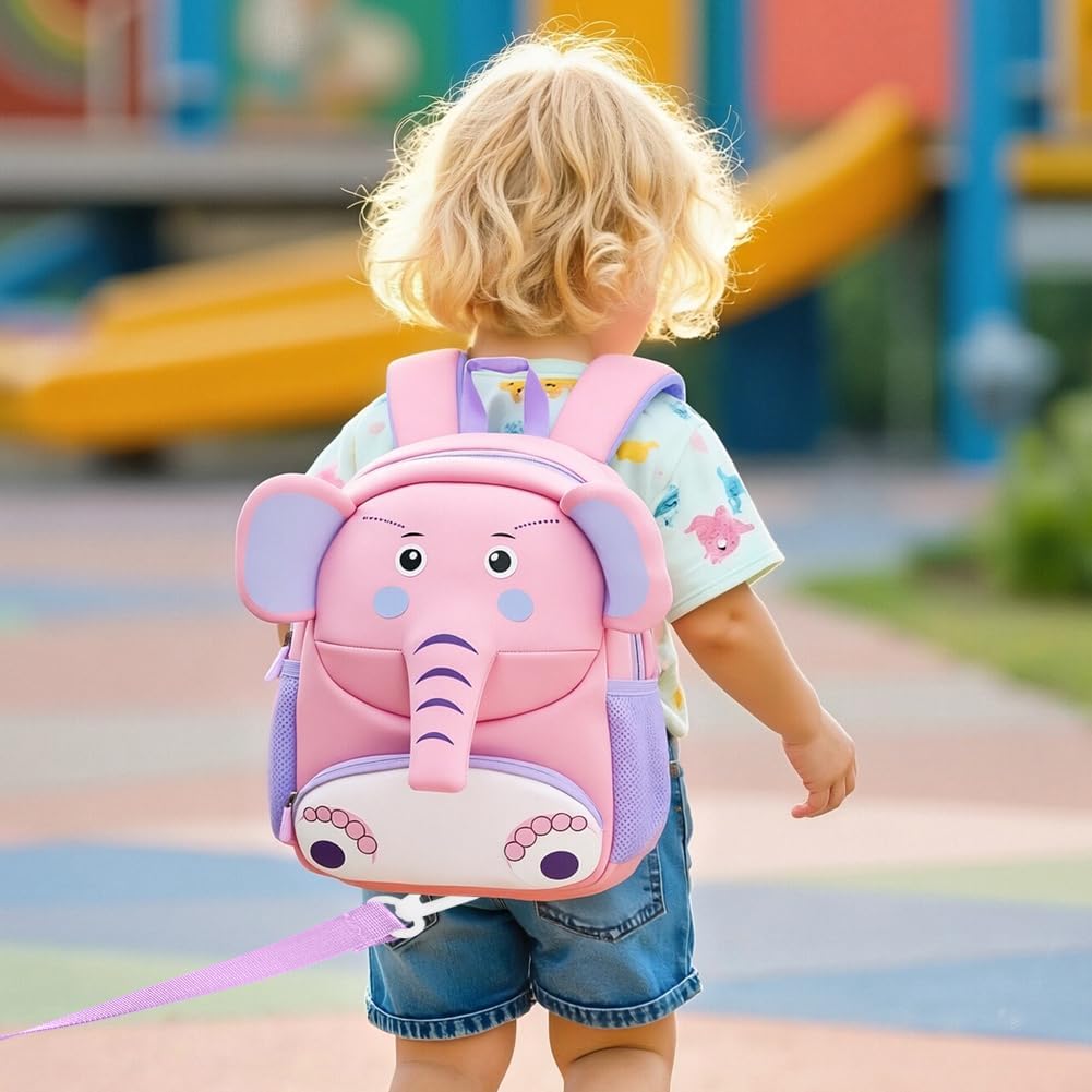 Padgene Toddler Harness Backpacks Safety Leash Kids Anti Lost Kindergarten Preschool Backpack Neoprene Lightweight Animal Schoolbag 3D Cartoon Dinasour Mini Travel Bag for Boys Girls Ages 3-5