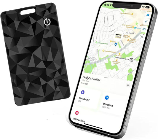 Wallet Tracker Card, Rechargeable Thin Finder, Works with Apple Find My (iOS Only), Item Locator for Luggage Tags, Passports, Phone, IP68 Waterproof