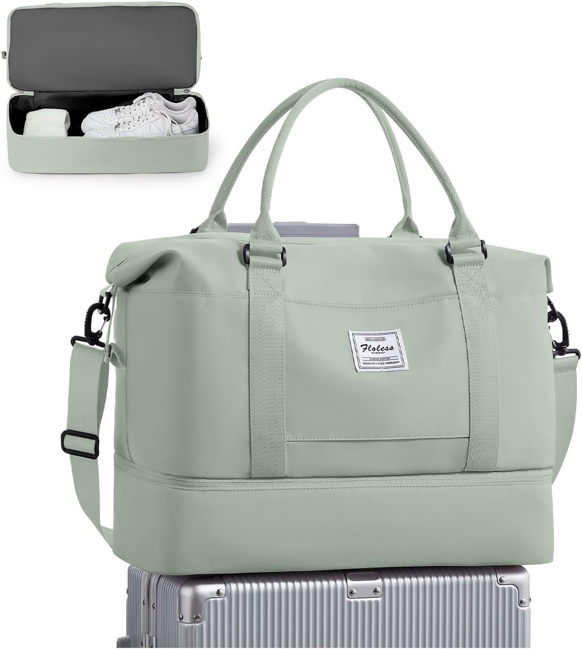 Travel Duffel Bag, Sports Tote Gym Bag, Shoulder Weekender Overnight Bag for Women