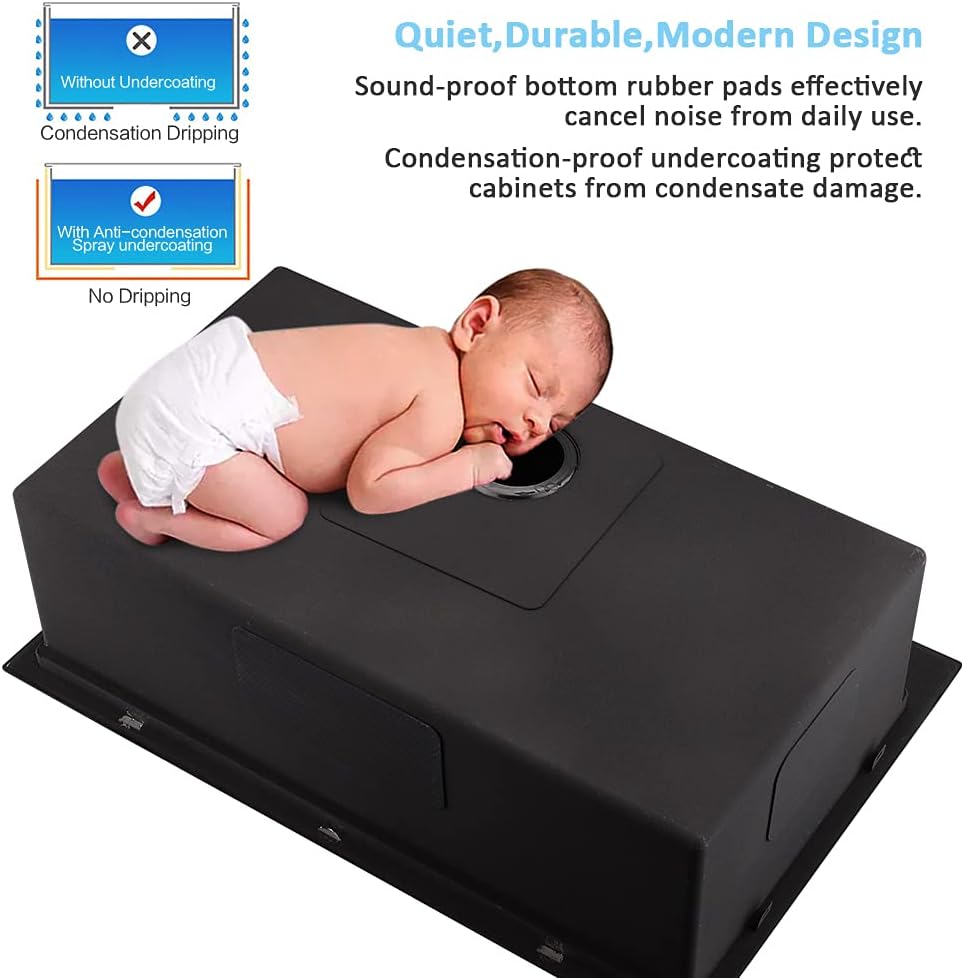 33 Inch Black Drop In Kitchen Sink Workstation-Bokaiya 33x22 Black Stainless Steel Kitchen Sinks Top Mount Ledge Workstation 16 Gauge 10" Deep Single Bowl Kitchen Sink with Cutting Board