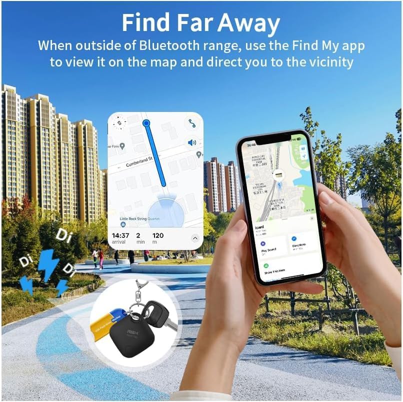 Air Tracker Tag 4 Pack Bluetooth Luggage Tracker tag Locator Works with Apple Find My,Smart Tracker for Suitcase, Bag, Backpack, Wallet,Replaceable Battery Smart tag Item Finder