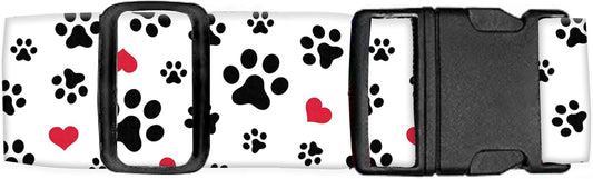 Luggage Straps for Suitcases Travel Belt Accessories, Cute Suitcase Strap, Adjustable Luggage Belt Strap, Heavy Duty with Quick-Release Buckle Luggage Strap Cute Dog Paws