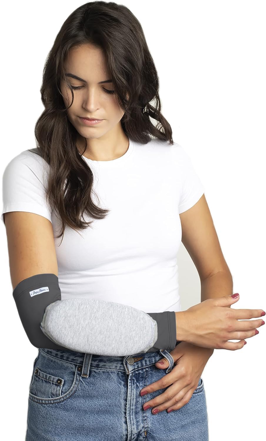 Arm Pillow, Portable Travel Memory Foam Pillow, Ultra Slim and Comfortable (Grey)