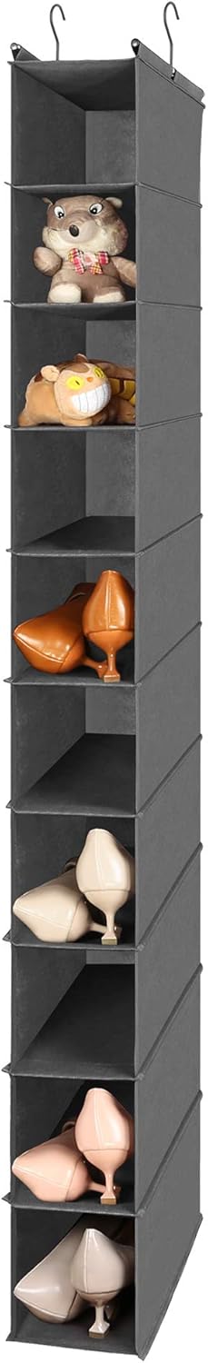 MAX Houser 10-Shelf Hanging Shoe Shelf Organizer, Hanging Shoe Storage for Closet,Pack of 2(Grey)