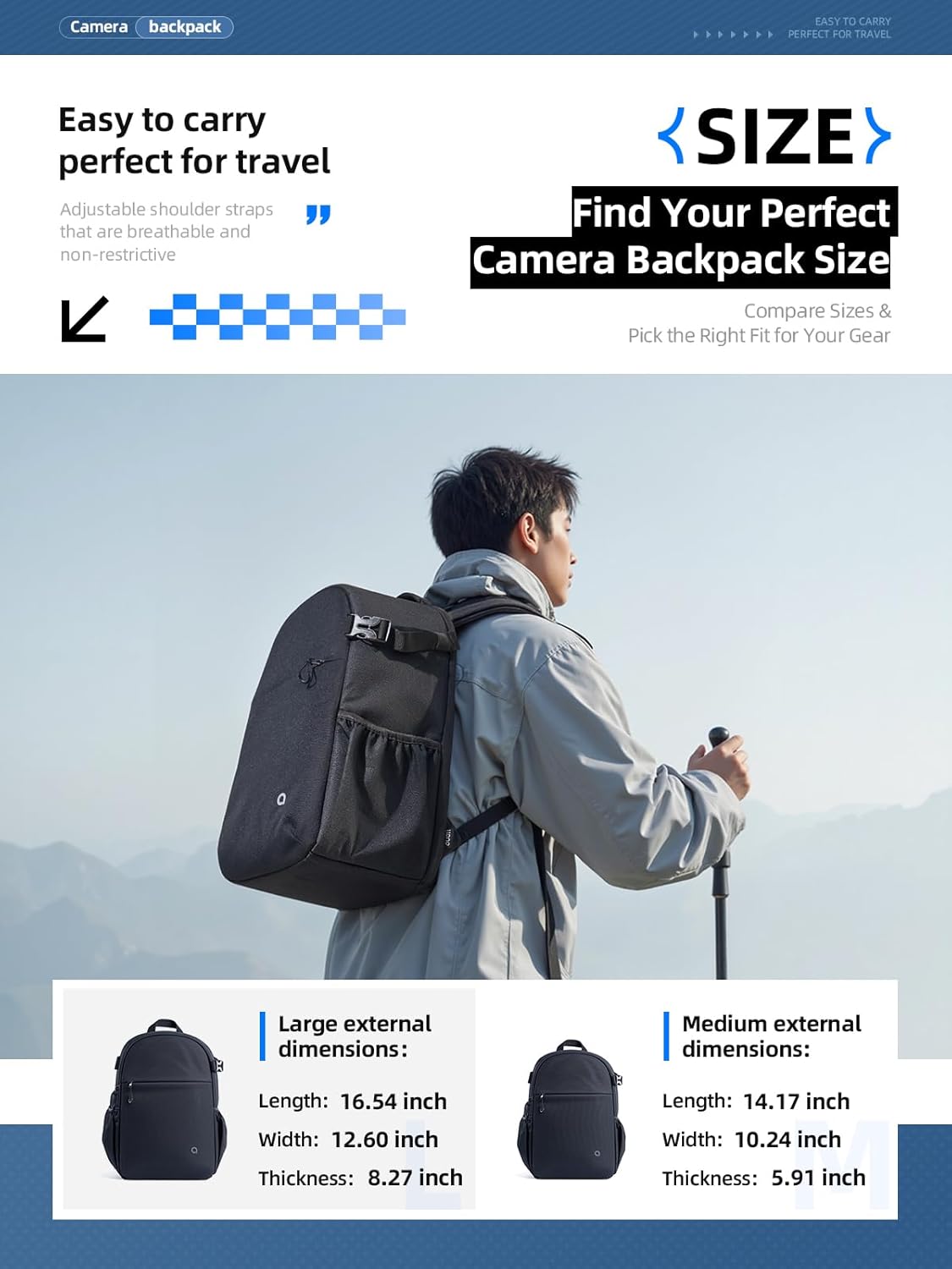 llano Camera Backpack for DSLR/SLR/Mirrorless – Water-Resistant Photography Bag with Laptop Slot & Tripod Holder, Compact Case for Canon/Nikon/Sony, Travel & Outdoor,Large 20L Capacity, Black