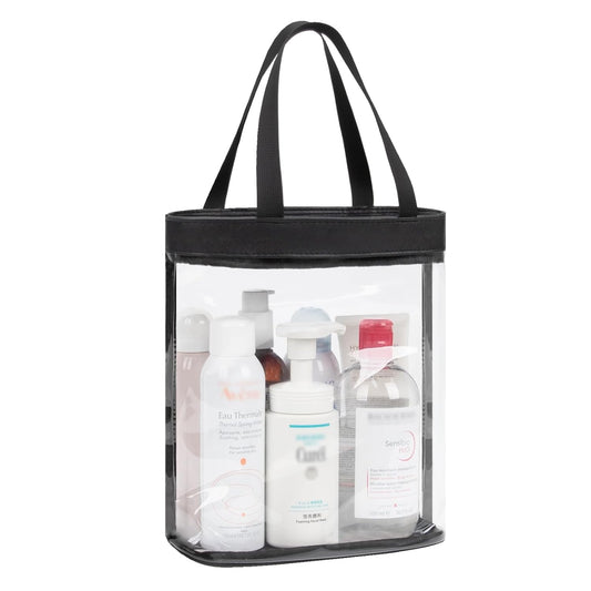 Travel Toiletry Bag, Clear Toiletry Bag for Women, Large Transparent Makeup Bag, Waterproof Clear Tote Bag Cosmetic Organizer, Portable Toiletry Bath Bag for Bathroom, Gym, Beach, Swimming, Traveling