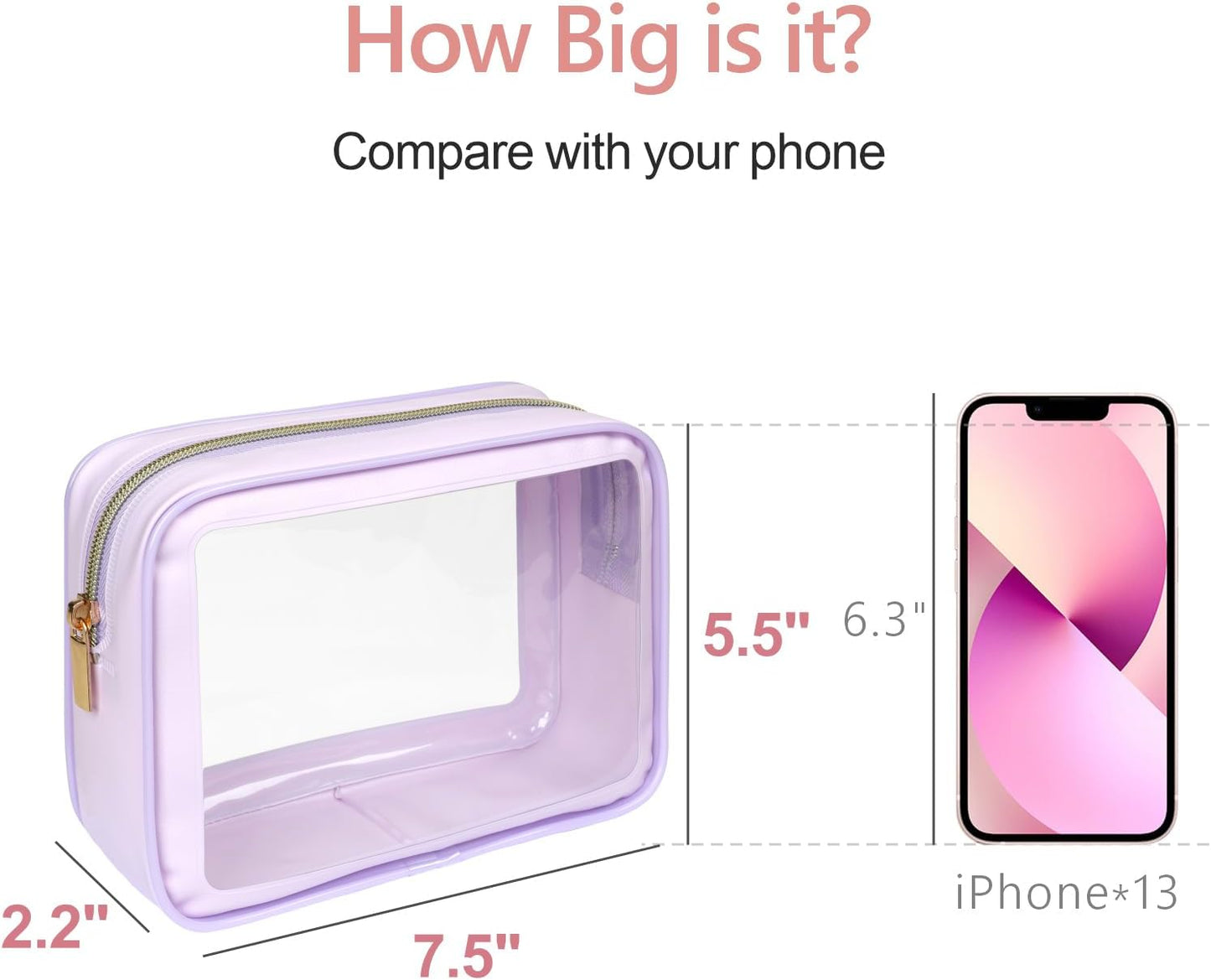 PACKISM TSA Approved Toiletry Bag - Upgrade Color-Edged Clear Makeup Bags, Clear Toiletry Bags For Traveling Fits Various Storage Needs