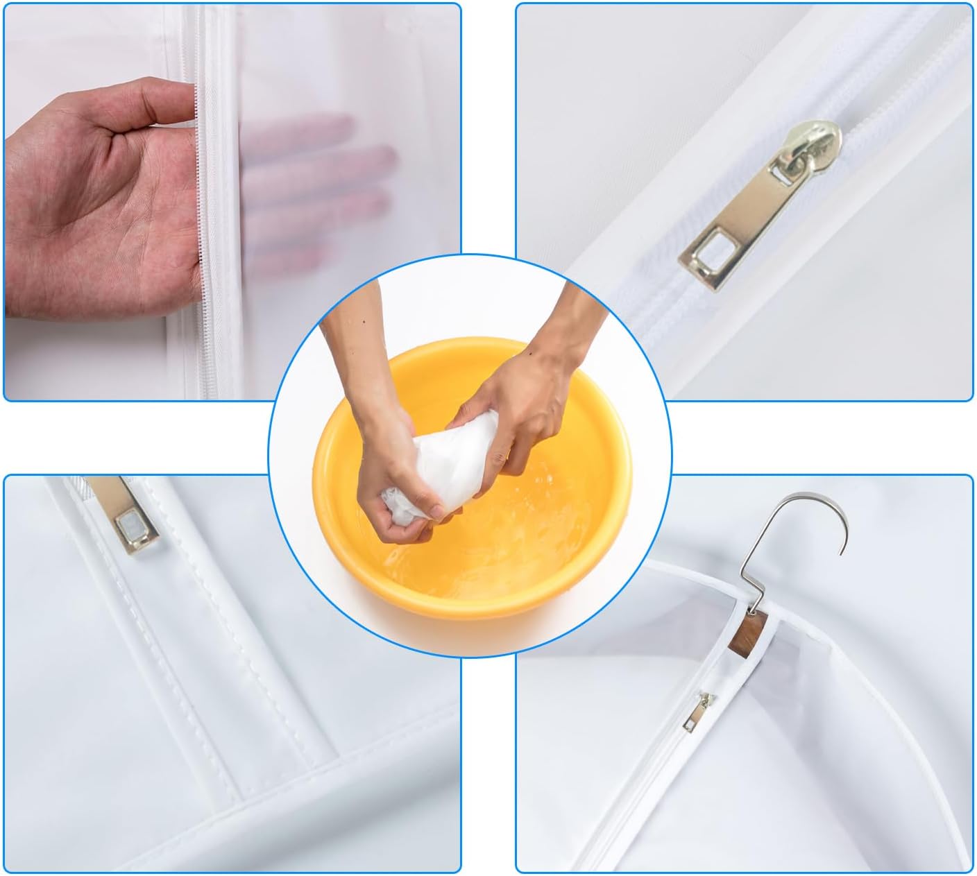 36" Women Suit Bags, Garment Bags For Hanging Clothes, Plastic Garment Bags for Closet Storage, Suit Cover Bags with Zipper for Short Coats, Jackets, Shirts 24"x36"/ 6 Pack (24" x 36" 6 Pack)