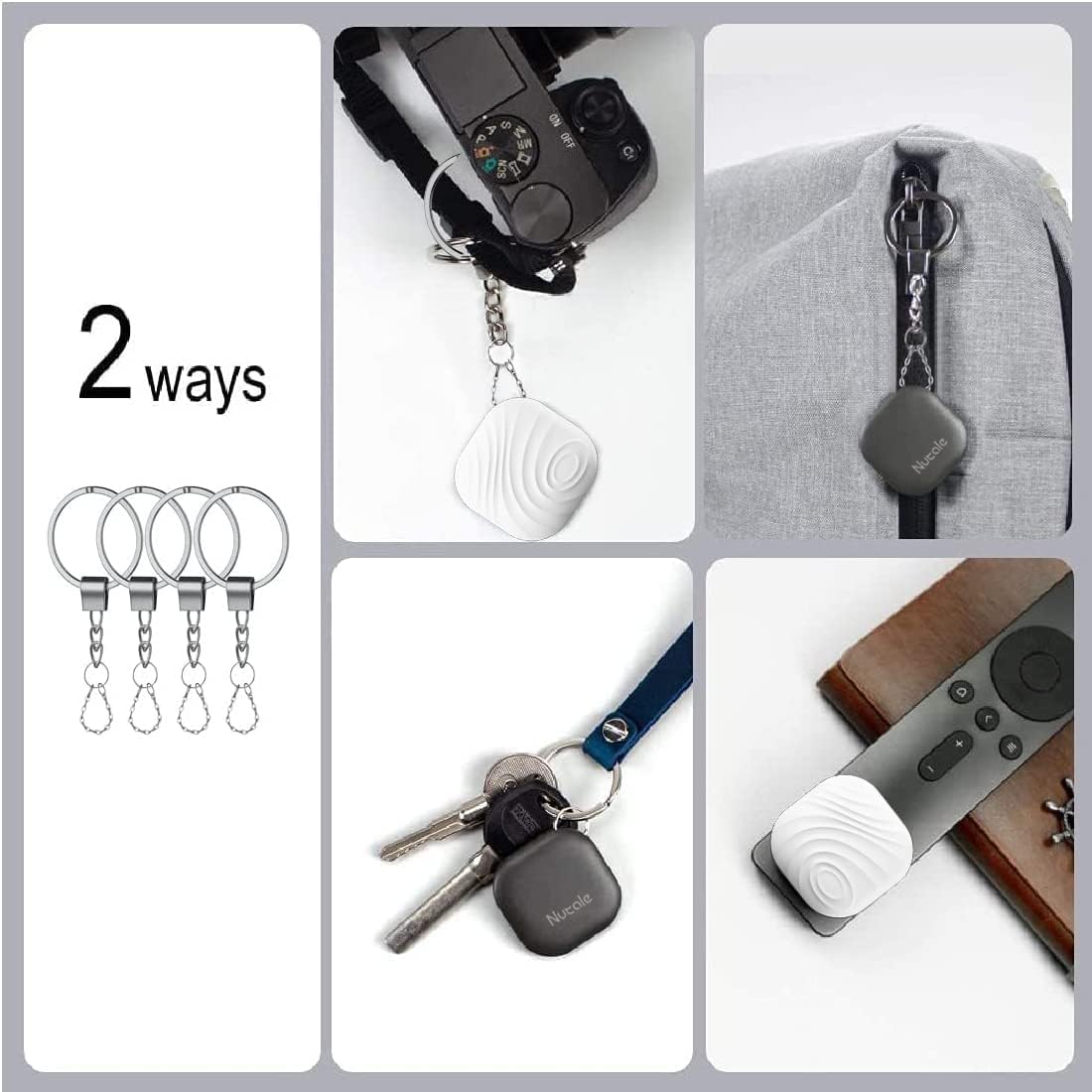 Key Finder, Bluetooth Tracker Item Locator with Key Chain for Keys Pet Wallets or Backpacks, Bluetooth Locator Tags Android and iOS Batteries Include