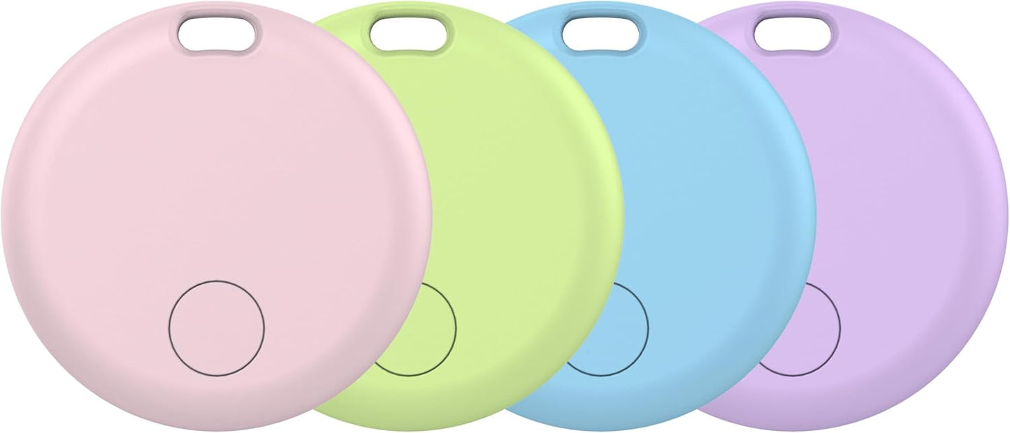 Air Tracker Tags-4 Pack: Smart Bluetooth Tracker, Item Finder Works with Apple Find My (iOS Only) App, Trakcer Tag Locator for Keys, Luggage, Satchel, Backpack etc. (Not for Android Devices)