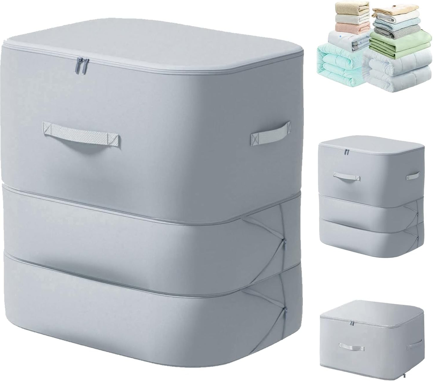 XL Ultra Space Saving Bags self compression organizer bags space saver bag for comforters Storage bag organizer for blankets bedding clothes (Blue-1PCS)