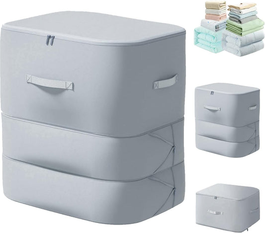 XL Ultra Space Saving Bags self compression organizer bags space saver bag for comforters Storage bag organizer for blankets bedding clothes (Blue-1PCS)