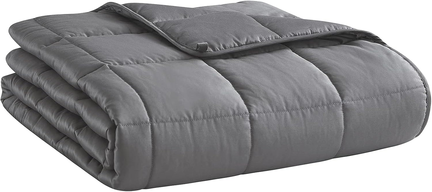 Soft Thick Weighted Blanket (Dark Grey,60"x80"-20lbs) Queen Size Cooling BreathableMicrofiber Material with Glass Beads Big/Heavy Blanket for Adult All-Season Summer Fall Winter