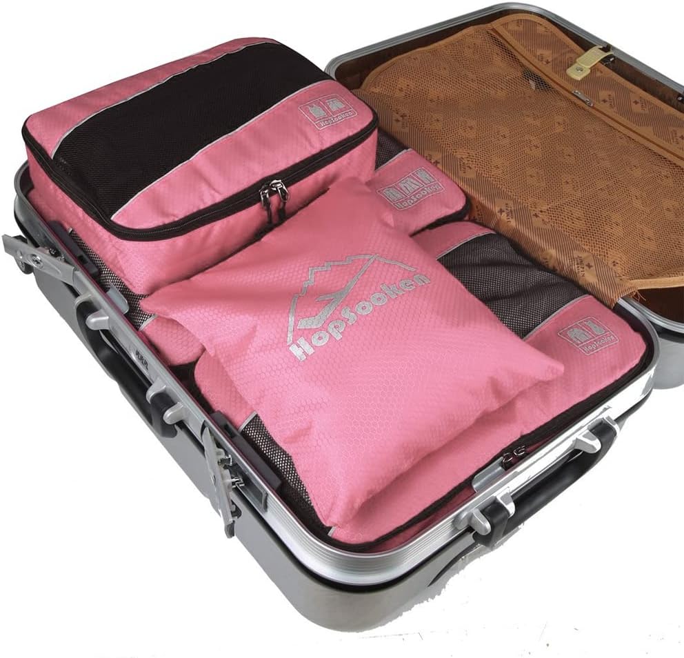 5 Set Packing Cubes for Travel Large Suitcase Luggage Organizer Bags Travel Accessories Vacation 4 Cubes 1 Laundry Pouch Bag