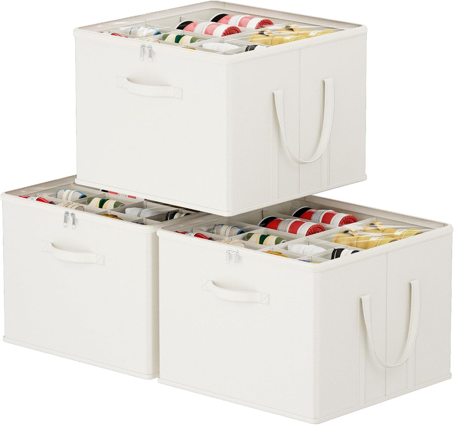 Lifewit Shoe Storage Organizer for Closet, Fits 12-16 Pairs, Large Shoe Box Storage Containers with Clear Cover and Reinforced Handles,Foldable Storage Bins Fits for Boots Heels Sneakers,3 Pack White