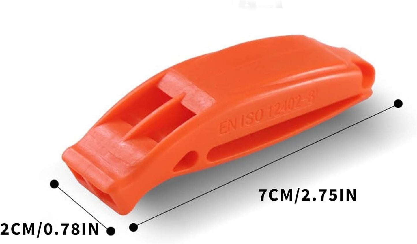 2-Pack Whistle Emergency Safety with Lanyards - High Decibel Survival Whistle for Life Jackets, Boating, Kayaking, Hiking, Hunting & Rescue