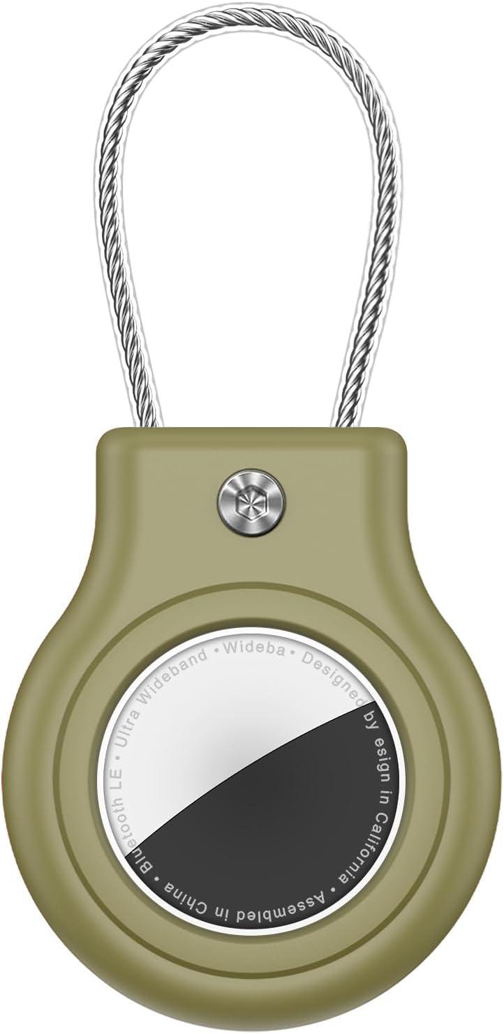 Waterproof Airtag Holder,Airtag Case with Secure Lock,Airtags Keychain for Apple Airtag,Anti-Lost Protective Cover Air tag Accessories for GPS Item Finder Tracker Luggage,Key,Pet,Cat Dog,Cedar Green