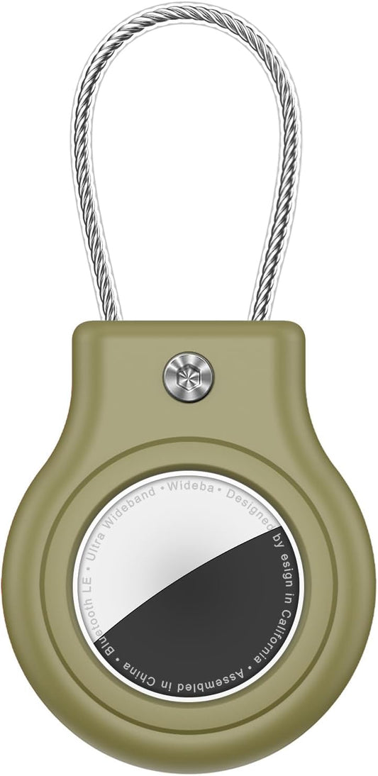 Waterproof Airtag Holder,Airtag Case with Secure Lock,Airtags Keychain for Apple Airtag,Anti-Lost Protective Cover Air tag Accessories for GPS Item Finder Tracker Luggage,Key,Pet,Cat Dog,Cedar Green