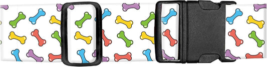 Luggage Straps for Suitcases, Adjustable Travel Belt, Durable Wide Luggage Strap, Cute Suitcase Strap Identifiers with Buckle, Bag Straps for Luggage, Cute Colorful Bones