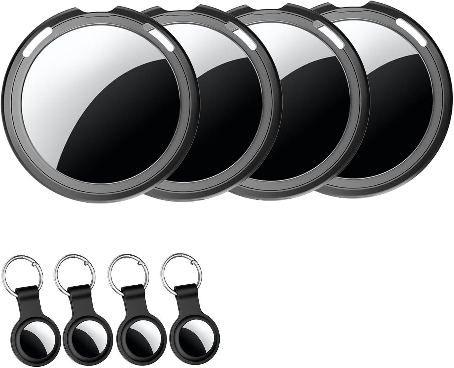 4 Pack Air Tracker Tags [Apple MFi Certified] Pair with Apple Find My(iOS Only) Smart Bluetooth Tracking Tags Key Finder Item Locator Waterproof Worldwide Tracker for Pets Backpack Wallet Dogs Luggage